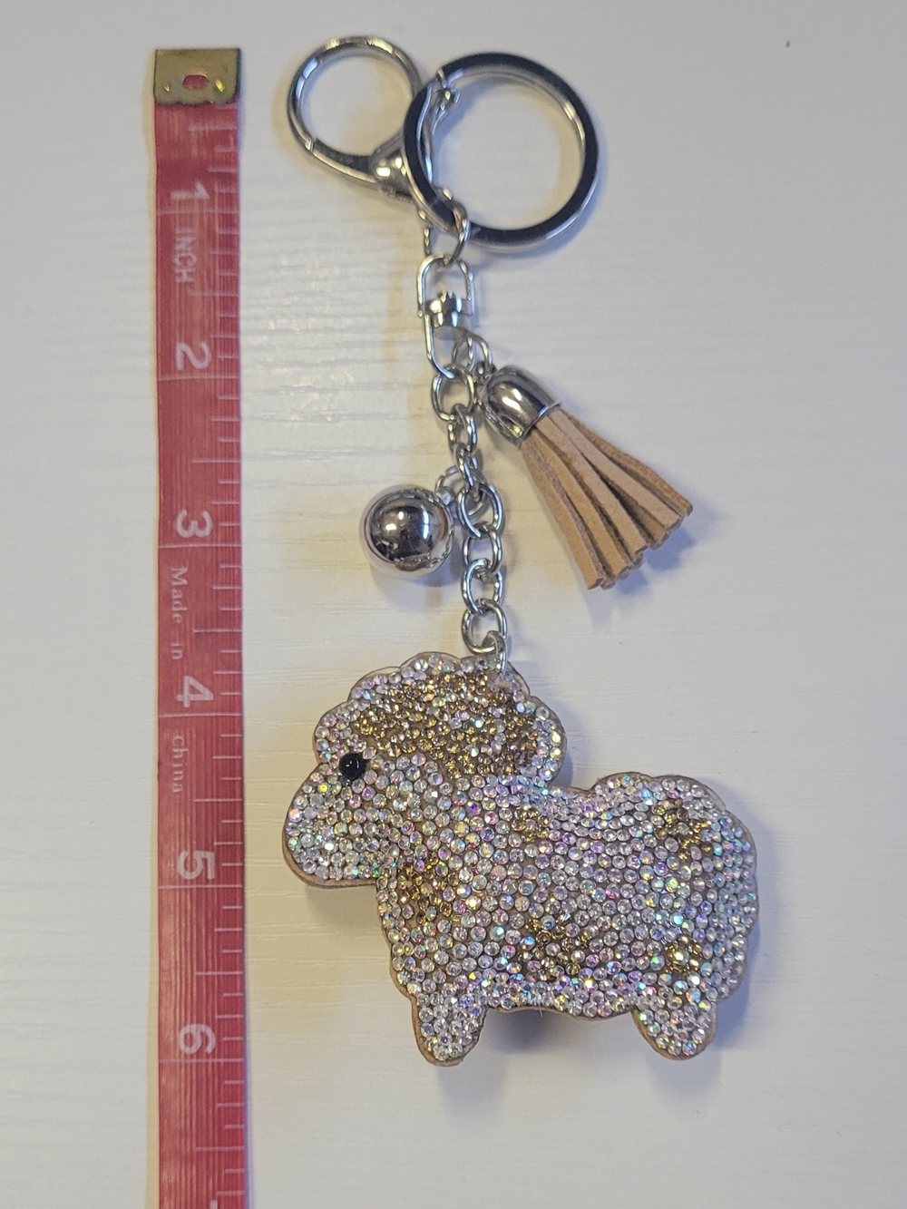 Crystal Caramel Sheep Keychain Pet Charm